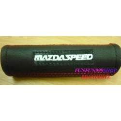 ปลอกหุ้มเบรคมือ หนัง สีดำ ด้ายแดง ลาย MAZDA SPEED V.1